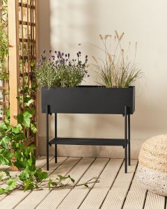 Beliani Doniczka na nóżkach VINCA Metal 70 cm Czarny 2