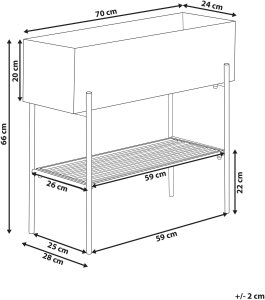 Beliani Doniczka na nóżkach VINCA Metal 70 cm Czarny 3