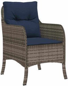 Ambiance Zestaw do jadalni w ogrodzie z poduszką 5 pcs Szary polirattan 6