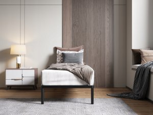 Auping Stelaż Łóżka BED ALU 80x200 Metalowy Drewniane Listwy Nowoczesny CZARNY 2