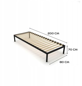 Auping Stelaż Łóżka BED ALU 80x200 Metalowy Drewniane Listwy Nowoczesny CZARNY 4