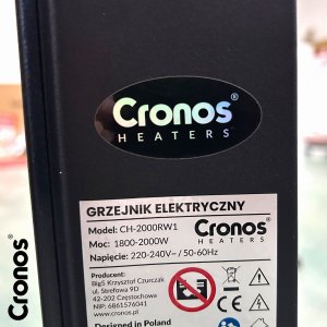 Grzejnik Cronos Grzejnik elektryczny Cronos CH-2000RTWP Full Black Termostat WiFi 9