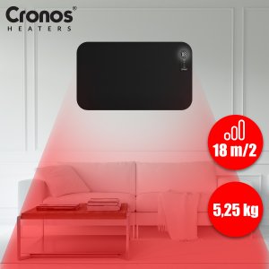 Grzejnik Cronos Grzejnik elektryczny na podczerwień 750W Panel promiennik IR Cronos MT750TWP Full Black WiFi 2