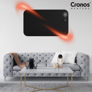 Grzejnik Cronos Grzejnik elektryczny na podczerwień 750W Panel promiennik IR Cronos MT750TWP Full Black WiFi 6