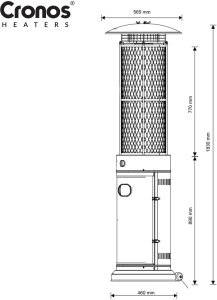 Cronos Parasol grzewczy gazowy Cronos FSD-E-XX Ogrzewacz tarsowy Piramida 11kW 11