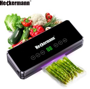 Heckermann Zgrzewarka próżniowa automatyczna do pakowania jedzenia + folie Heckermann 3600 Czarna Pakowarka żywności 140W 12