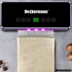 Heckermann Zgrzewarka próżniowa automatyczna do pakowania jedzenia + folie Heckermann 3600 Czarna Pakowarka żywności 140W 2