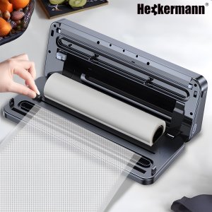 Heckermann Zgrzewarka próżniowa automatyczna do pakowania jedzenia + folie Heckermann 3600 Czarna Pakowarka żywności 140W 4