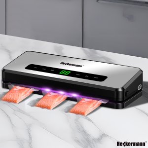 Heckermann Zgrzewarka próżniowa automatyczna do pakowania jedzenia + folie Heckermann 3700 Srebrna Pakowarka żywności 140W 2