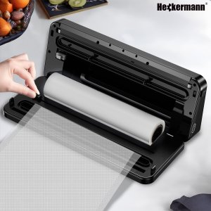 Heckermann Zgrzewarka próżniowa automatyczna do pakowania jedzenia + folie Heckermann 3700 Srebrna Pakowarka żywności 140W 4