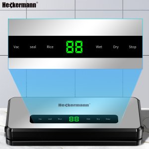 Heckermann Zgrzewarka próżniowa automatyczna do pakowania jedzenia + folie Heckermann 3700 Srebrna Pakowarka żywności 140W 5