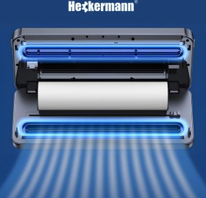 Heckermann Zgrzewarka próżniowa automatyczna do pakowania jedzenia + folie Heckermann 3700 Srebrna Pakowarka żywności 140W 8