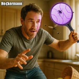 Heckermann Elektryczna packa łapka na owady Heckermann WD-9018 Czarna Lampa Owadobójcza na Muchy Komary Ćmy Osy Mole Meszki 7