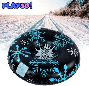 PlaySo Sanki dmuchane Koło Ślizgacz do zjeżdżania 110cm Czarne 4