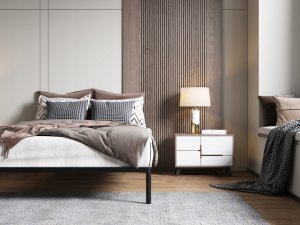 Auping Stelaż Łóżka BED ALU 140x200 Metalowy Drewniane Listwy Nowoczesny CZARNY 4