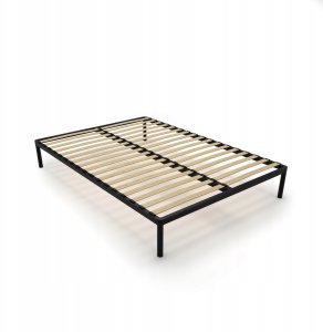 Auping Stelaż Łóżka BED ALU 140x200 Metalowy Drewniane Listwy Nowoczesny CZARNY 6