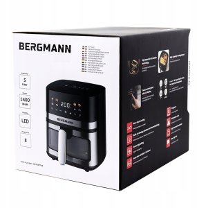 Frytkownica beztłuszczowa BERGMANN Frytkownica Beztłuszczowa 5L AIR FRYER BERGMANN 1400W 8 PROGRAMÓW 4