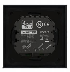 heat it Termostat Heatit Z-TRM6 Black Matt Z-Wave Thermostat 3600W 16A 868,4 Mhz 3