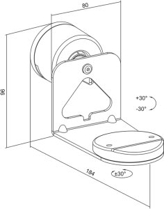 LogiLink LogiLink BP0207, Wall, 5 kg, Plastic, Steel, Black, -30 - 30°, 60° 6