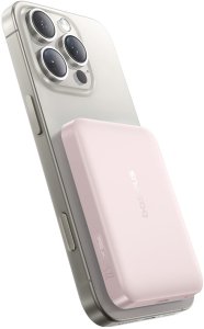 Powerbank Baseus Indukcyjny 10000mAh 22.5W MagSafe z kablem USB-C 20V/3A 0.3m - różowy Powerbank indukcyjny 10000mAh 22.5W EnerFill FM11 Ultra-Mini MagSafe z kablem USB-C - różowy (6932172691622) 3