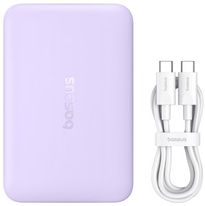 Powerbank Baseus Powerbank indukcyjny 10000mAh 22.5W MagSafe z kablem USB-C 20V/3A 0.3m - fioletowy Powerbank indukcyjny 10000mAh 22.5W MagSafe z kablem USB-C 20V/3A 0.3m - fioletowy 4
