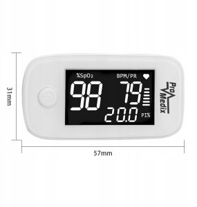 Pulsoksymetr ProMedix Pulsoksymetr napalcowy medyczny pulsometr oksymetr Promedix PR-870 1.5” HD LED+ 2x Maseczki medyczne CE EN 14683:2019 - zestaw - 8