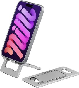 Podstawka 4smarts Składany stojak na smartfon ErgoFold srebrny 8