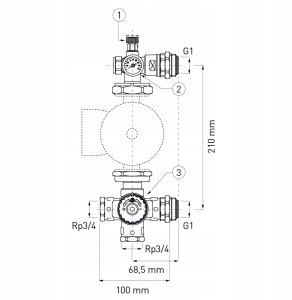 Ferro Grupa mieszająca do rozdzielaczy 1 dla pompy 130 mm 2