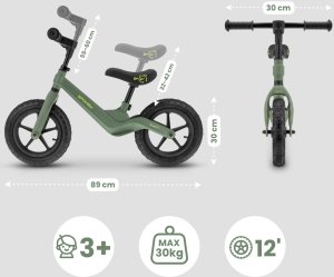 Spokey Rowerek biegowy Broomi zielony 946383 (R4108) 14