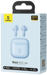 Słuchawki Baseus Słuchawki bezprzewodowe douszne Bass BS2 Lite TWS - niebieskie Słuchawki bezprzewodowe douszne Bass BS2 Lite TWS - niebieskie 5