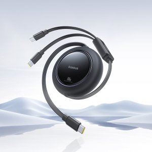 Baseus Kabel przewód zwijany 2w1 USB-C 100W 1.2m - czarny Kabel przewód zwijany 2w1 USB-C 100W 1.2m - czarny 8