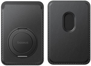 Podstawka Baseus Portfel magnetyczny na karty z podstawką MagSafe - czarny Portfel magnetyczny na karty z podstawką MagSafe - czarny 4