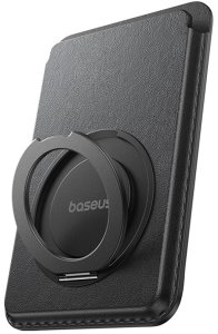 Podstawka Baseus Portfel magnetyczny na karty z podstawką MagSafe - czarny Portfel magnetyczny na karty z podstawką MagSafe - czarny 5
