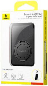 Podstawka Baseus Portfel magnetyczny na karty z podstawką MagSafe - czarny Portfel magnetyczny na karty z podstawką MagSafe - czarny 6