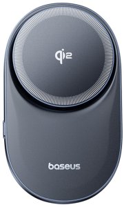 Baseus Uchwyt magnetyczny z ładowarką indukcyjną do smartfona na kratkę nawiewu Qi2- czarny Uchwyt magnetyczny z ładowarką indukcyjną do smartfona na kratkę nawiewu Qi2- czarny 2