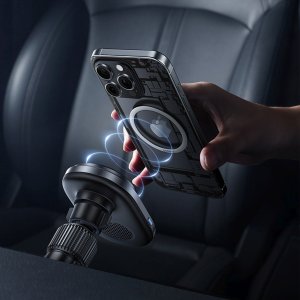 Baseus Uchwyt magnetyczny z ładowarką indukcyjną do smartfona na kratkę nawiewu Qi2- czarny Uchwyt magnetyczny z ładowarką indukcyjną do smartfona na kratkę nawiewu Qi2- czarny 10