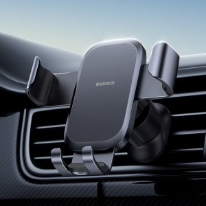 Baseus Uchwyt samochodowy grawitacyjny do smartfona na kratkę nawiewu - czarny Uchwyt samochodowy grawitacyjny do smartfona na kratkę nawiewu - czarny 4