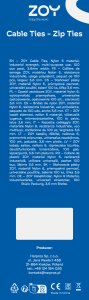 Organizer ZOY Opaska zaciskowa Czarny 100 sztuk 3,6mmx200mm 5