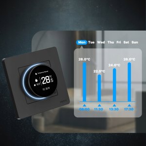 Moes Vieds termostat podłoga woda zawiasami biały ZigBee TUYA ZHT-SR-GA-WH-MS (6974246478494) 4