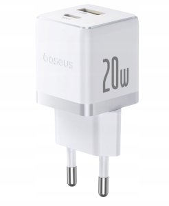 Ładowarka Baseus Ładowarka ścienna Palm 20W USB + USB-C QC3.0 PD3.0 z kablem USB-C 1 m biały P10111608213-01 (6932172677374) 2