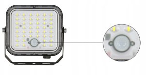 Naświetlacz SpectrumLED LED projektor z panelem słonecznym i czujnikiem ruchu LUNIR 1400lm 4000mAh 4000K 100° 4000K 7