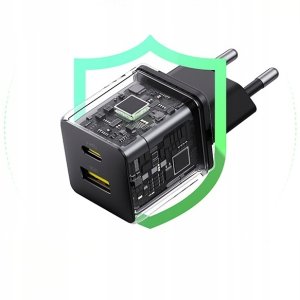 Ładowarka Baseus Ładowarka ścienna szybka Palm 20W USB + USB-C QC3.0 PD3.0 z kablem USB-C 1 m czarny 8