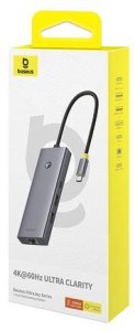 HUB USB Baseus USB C wtyczka - 6 rodzajów złączy ( HDMI 4K@60Hz*1+USB3.1*2+USB-C3.1*1+USB2.0*1+PD*1+RJ45*1 ) UltraJoy BASEUS 2