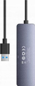 HUB USB Canyon Adapter USB-A na USB 3.0 4 porty + USB-C ładowania 15 cm szary 4