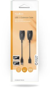 Kabel USB C2G USB 2.0 aktywny przedłużacz kablowy A Male - A Female 50 m czarny USB1.1 3
