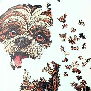 Mruu&Pruu Puzzle Drewniane Shih Tzu Uroczy Piesek 400 el. 3 mm Układanka drewniana 7