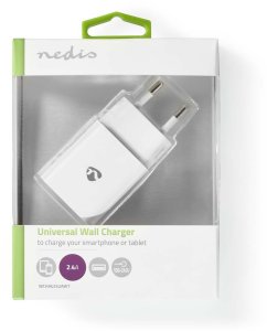 Ładowarka Nedis Nedis WCHAU242AWT ładowarka do urządzeń przenośnych Uniwersalne Biały Prąd przemienny Wewnętrzna 6