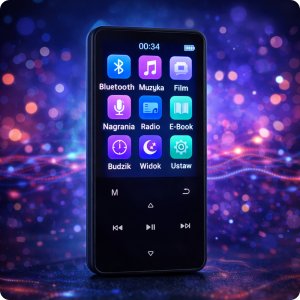 Spreest ODTWARZACZ MP3 MUZYKI BLUETOOTH RADIO FM 32GB PRZENOŚNY AUDIOBOOK SŁUCHAWKI 5