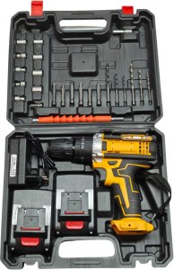 Wiertarko-wkrętarka Amewi Wkrętarka akumulatorowa duży zestaw 2 akumulatory bity wiertła walizka 7