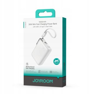 Powerbank Joyroom Powerbank Joyroom JR-PBF27 Pro 10000mAh 30W z wbudowanym kablem USB-C i dodatkowym dwukierunkowym kablem USB-C - Lightning - biały 2